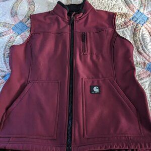 Carhartt for Women WOMENS Burgundy Full Zip Soft Shell Vest SIZE LARGE